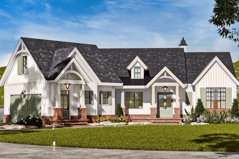 House Blueprint - Craftsman Exterior - Front Elevation Plan #119-457