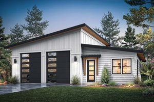 Barndominium Exterior - Front Elevation Plan #1070-241
