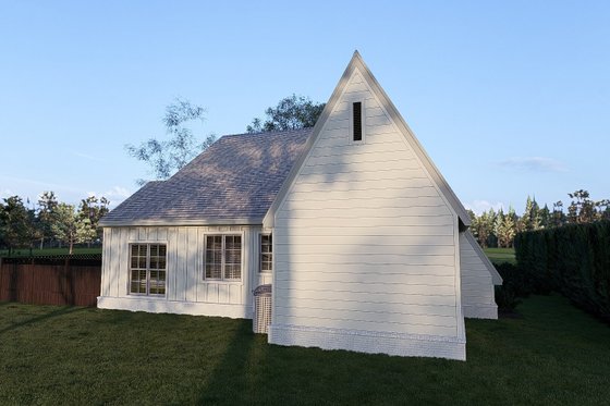 Exterior - Rear Elevation for European House Plan #923-285 - 3 bed, 2.5 bath