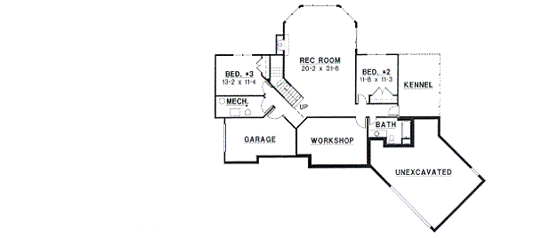 Modern Floor Plan - Lower Floor Plan #67-213