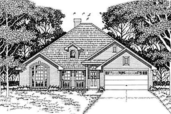 Exterior - Front Elevation for Traditional House Plan #42-168 - 4 bed, 2 bath