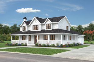 Exterior - Front Elevation 3 for Farmhouse House Plan #18-4460 - 5 bed, 2.5 bath