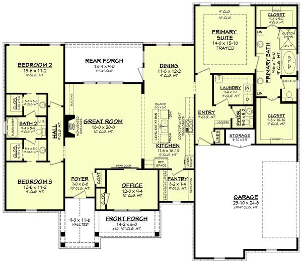 House Blueprint - Farmhouse Floor Plan - Main Floor Plan #430-234