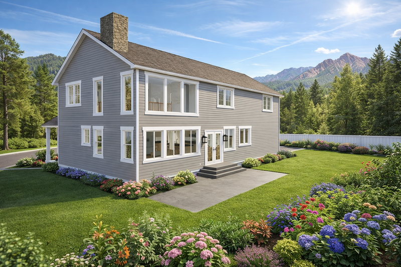 House Blueprint - Exterior - Rear Elevation for Traditional House Plan #1060-472 - 3 bed, 2.5 bath