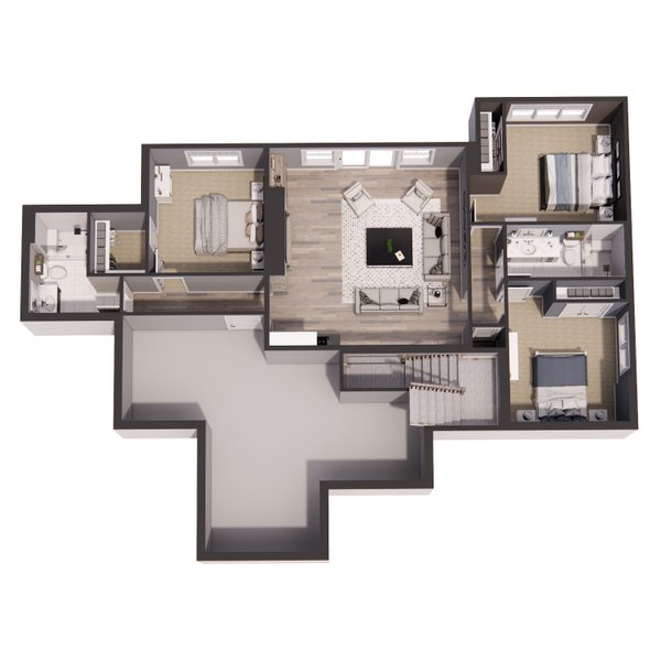 Home Plan - Farmhouse Floor Plan - Lower Floor Plan #51-1449