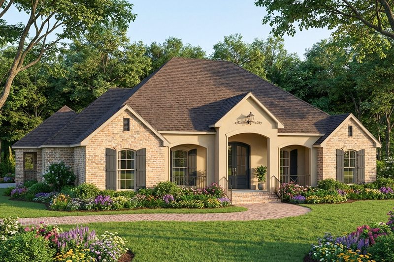 Architectural House Design - Exterior - Front Elevation 2 for European House Plan #406-9612 - 3 bed, 2.5 bath