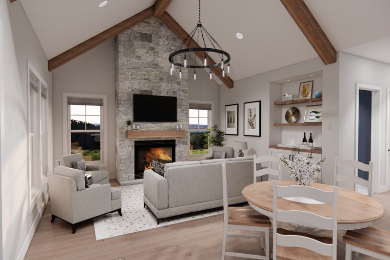 House Blueprint - Interior - Family Room for Craftsman House Plan #51-1430 - 1 bed, 1 bath