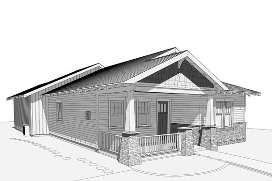 Exterior - Other Elevation 2 for Craftsman House Plan #1099-3 - 3 bed, 2 bath