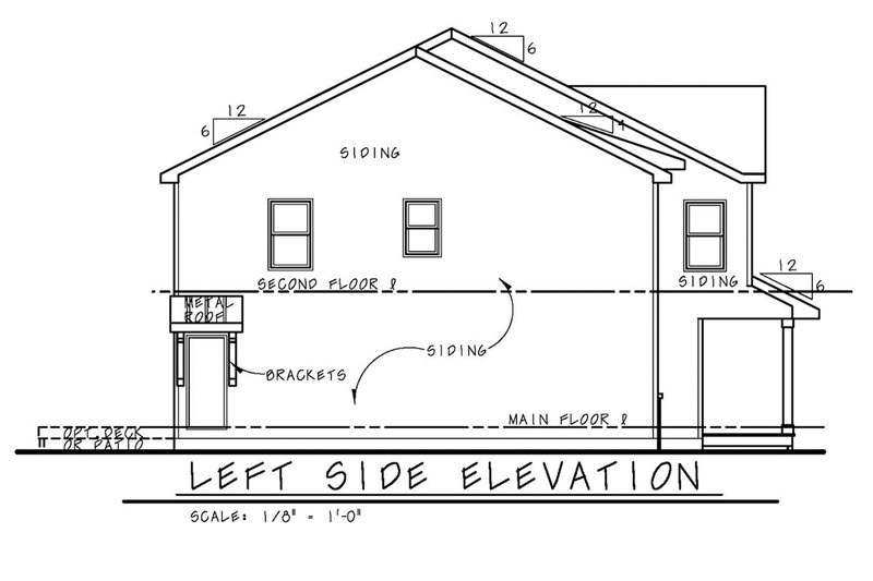 House Blueprint - Left Side Elevation