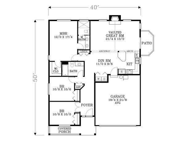 Craftsman Floor Plan - Main Floor Plan #53-600