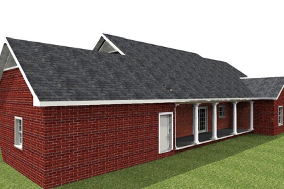 Exterior - Rear Elevation for Ranch House Plan #44-169 - 4 bed, 2 bath