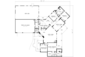 Floor Plan - Main Floor for Adobe / Southwestern House Plan #1-558 - 4 bed, 2.5 bath