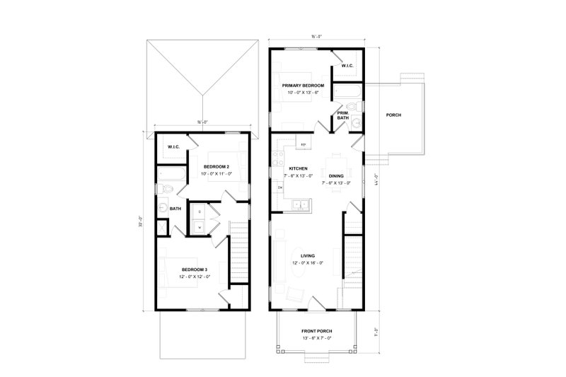 House Plan Design - Floor Plan - Main Floor for Prairie House Plan #936-67 - 3 bed, 2 bath