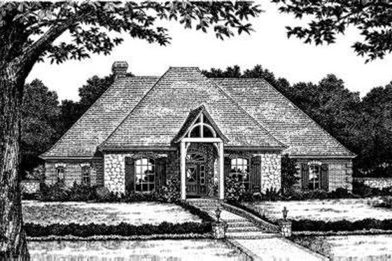 Exterior - Front Elevation for European House Plan #310-191 - 4 bed, 3 bath