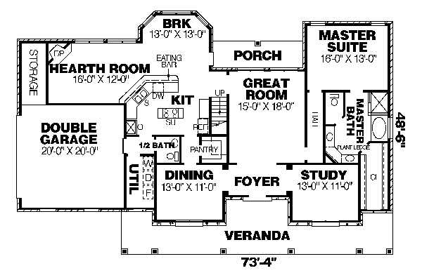 Traditional Floor Plan - Main Floor Plan #34-146