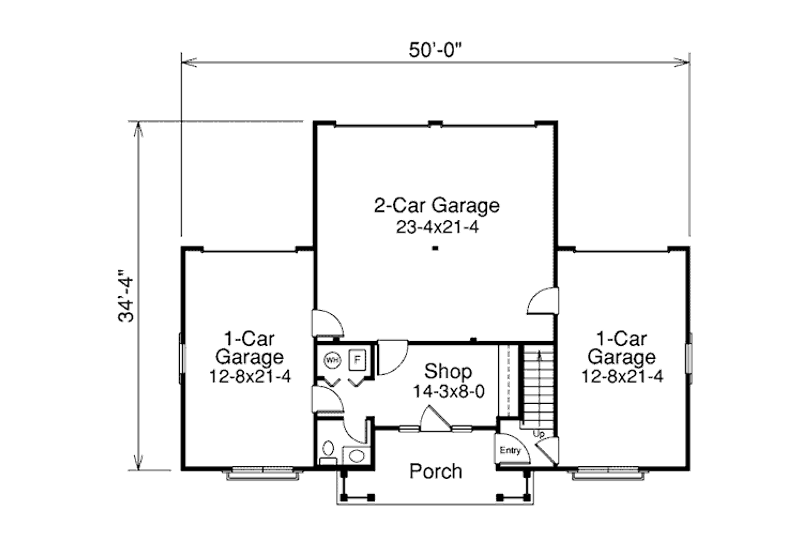Dream House Plan - Floor Plan - Main Floor for Traditional House Plan #57-349 - 1 bed, 1.5 bath