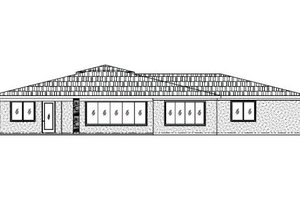 Exterior - Rear Elevation for Mediterranean House Plan #24-260 - 4 bed, 3 bath