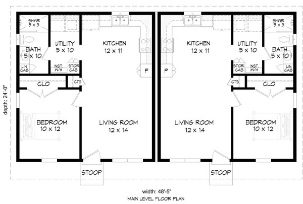 Floor Plan - Main Floor for Country House Plan #932-1424 - 2 bed, 2 bath