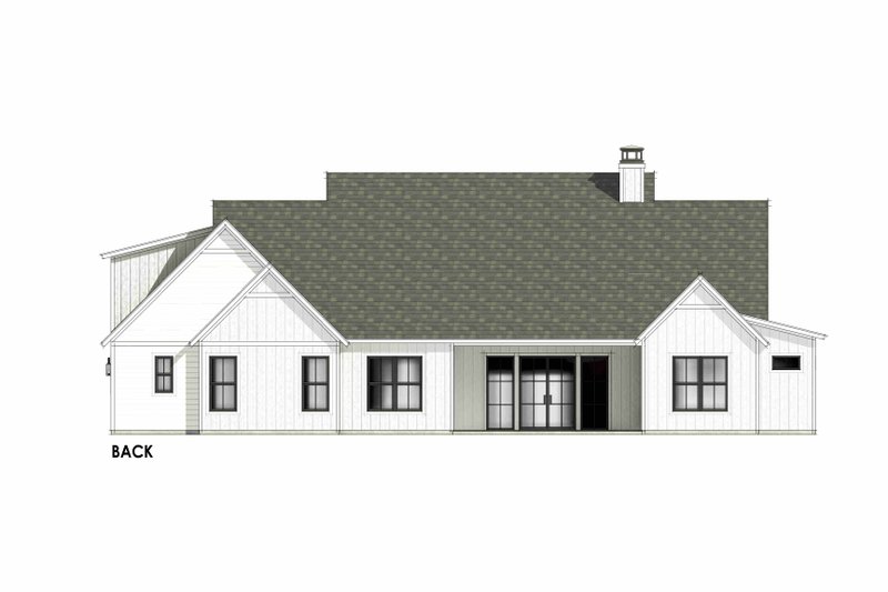 Home Plan - Exterior - Rear Elevation 1 for Farmhouse House Plan #1096-214 - 4 bed, 3.5 bath