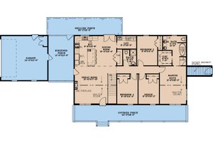 Floor Plan - Main Floor for Farmhouse House Plan #923-363 - 4 bed, 2 bath