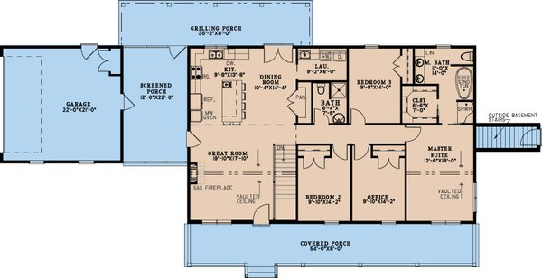House Blueprint - Farmhouse Floor Plan - Main Floor Plan #923-363