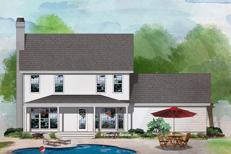 House Plan Design - Exterior - Rear Elevation for Country House Plan #929-373 - 3 bed, 2.5 bath