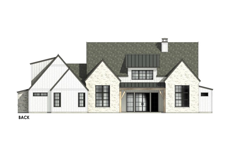 House Design - Exterior - Rear Elevation 1 for European House Plan #1096-61 - 4 bed, 3.5 bath