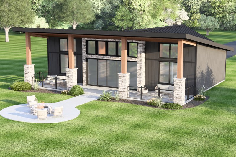 Architectural House Design - Exterior - Other Elevation 2 for Modern House Plan #1064-460 - 2 bed, 2.5 bath