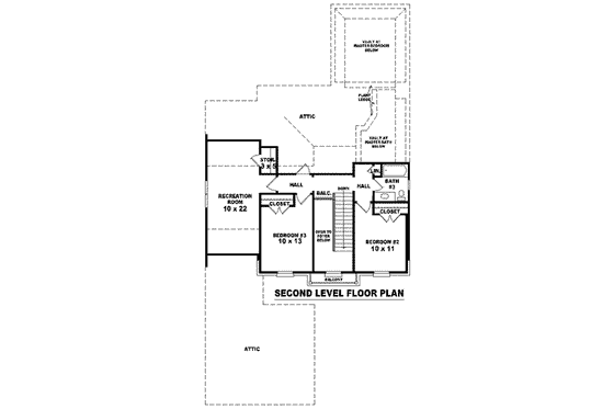 Floor Plan - Upper Floor for European House Plan #81-862 - 3 bed, 3 bath