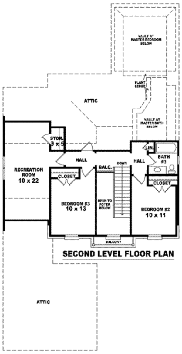 European Floor Plan - Upper Floor Plan #81-862