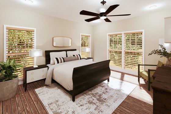 Interior - Master Bedroom for Craftsman House Plan #44-234 - 3 bed, 2 bath