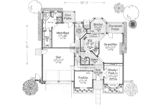 Floor Plan - Main Floor for European House Plan #310-383 - 4 bed, 3.5 bath