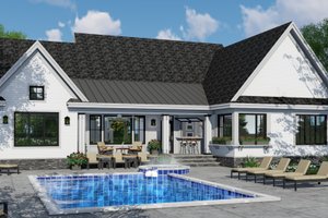 Exterior - Rear Elevation for Farmhouse House Plan #51-1142 - 3 bed, 2.5 bath