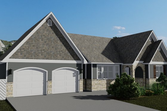 Exterior - Front Elevation 4 for Cottage House Plan #1060-64 - 2 bed, 2 bath