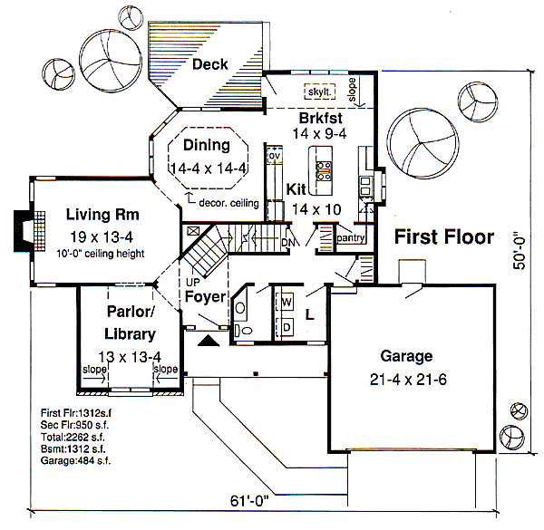 Floor Plan - Main Floor for Bungalow House Plan #312-797 - 3 bed, 2.5 bath