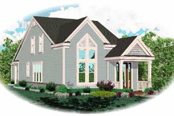 Exterior - Front Elevation for Southern House Plan #81-134 - 3 bed, 2.5 bath