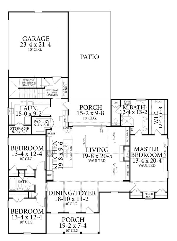 House Design - Farmhouse Floor Plan - Main Floor Plan #406-9667