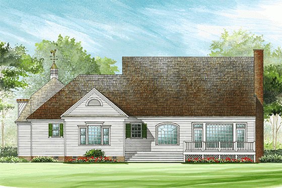 Exterior - Rear Elevation for Southern House Plan #137-276 - 5 bed, 3.5 bath