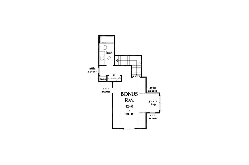 Architectural House Design - Floor Plan - Upper Floor for Craftsman House Plan #929-1125 - 3 bed, 2 bath