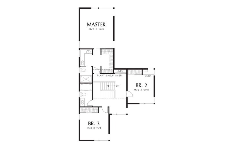 Home Plan - Floor Plan - Upper Floor for Modern House Plan #48-534 - 3 bed, 2.5 bath