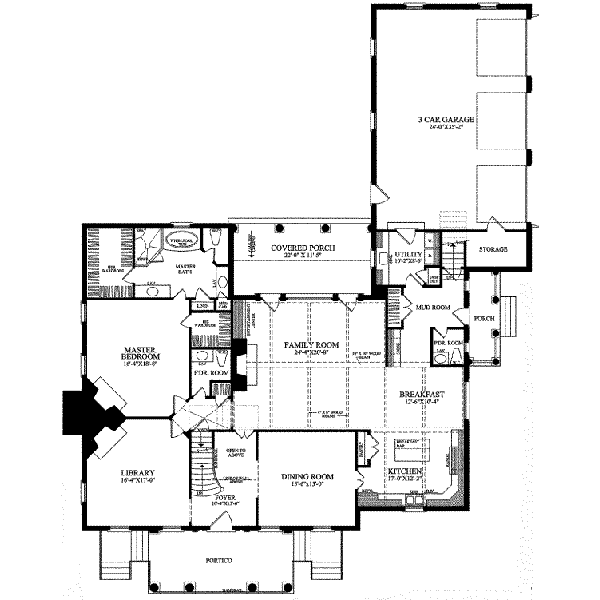 Architectural House Design - Classical Floor Plan - Main Floor Plan #137-157