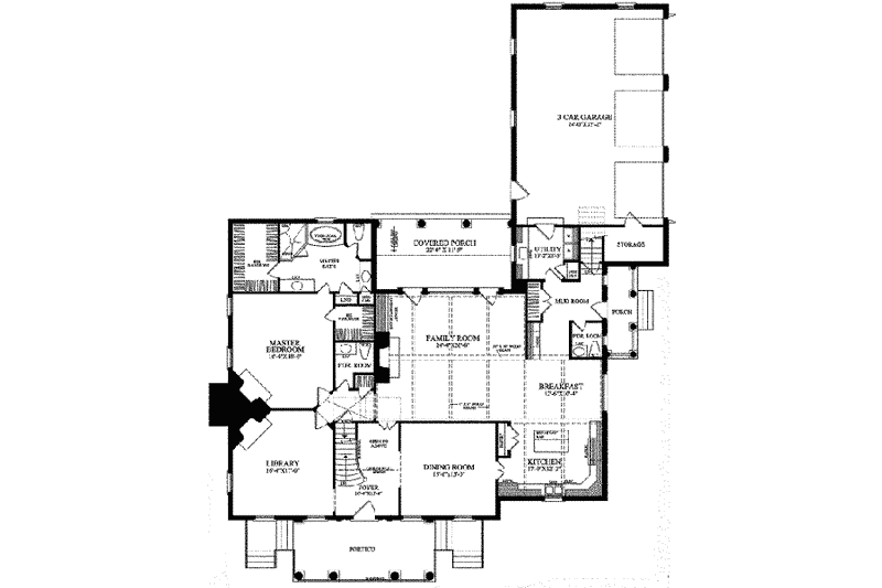 Dream House Plan - Floor Plan - Main Floor for Classical House Plan #137-157 - 5 bed, 4 bath