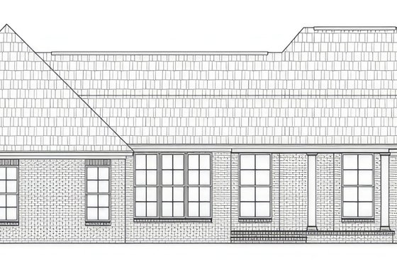 Exterior - Rear Elevation for Country House Plan #21-597 - 4 bed, 2.5 bath