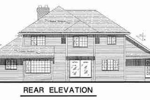 Exterior - Rear Elevation for European House Plan #18-9006 - 5 bed, 3 bath