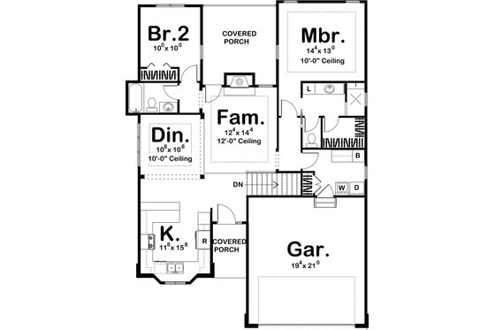 1200 square foot 2 bedroom 2 bath traditional house plan