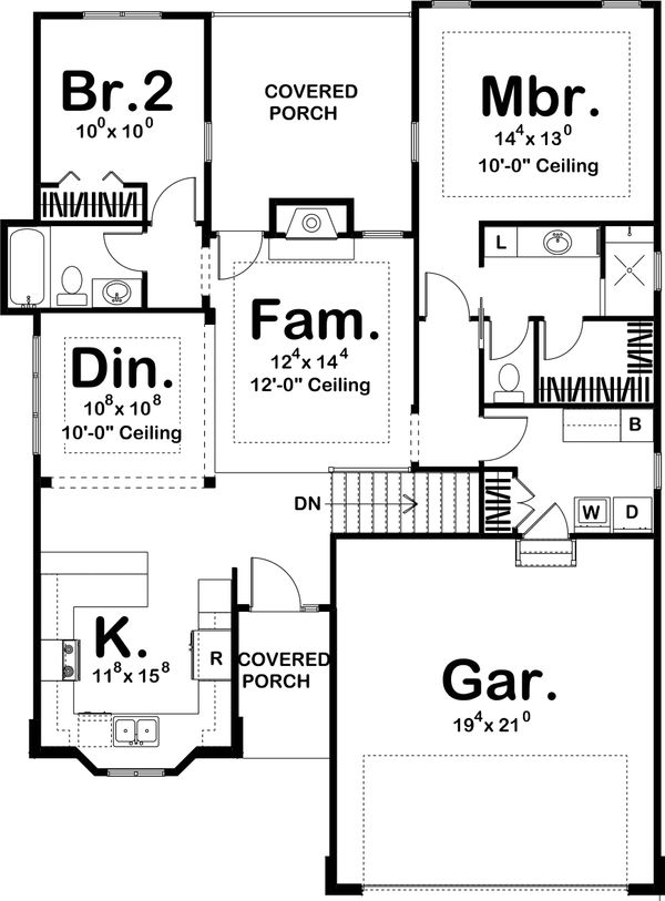 plan of a two bedroom house