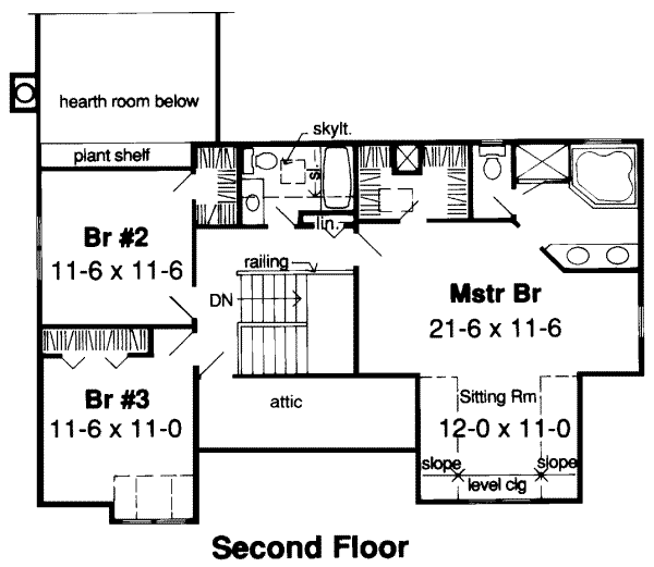 Traditional Floor Plan - Upper Floor Plan #312-319