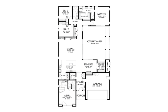 Floor Plan - Main Floor for Contemporary House Plan #48-1023 - 4 bed, 3.5 bath