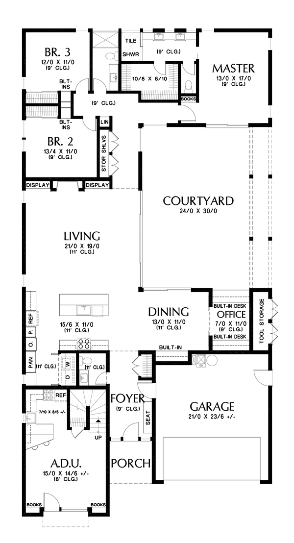 Dream House Plan - Contemporary Floor Plan - Main Floor Plan #48-1023