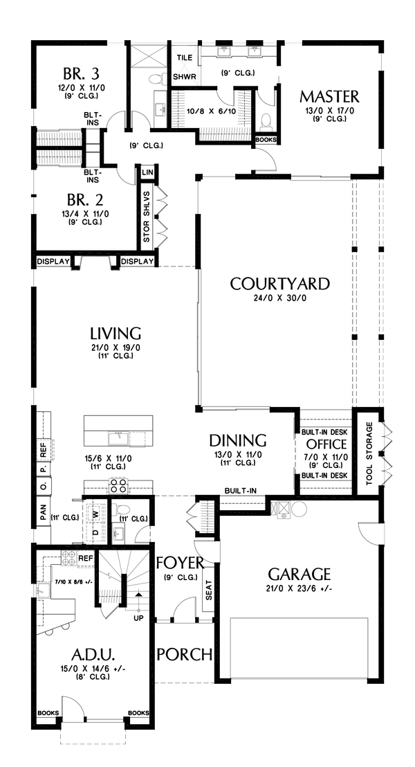 Home Plan - Contemporary Floor Plan - Main Floor Plan #48-1023